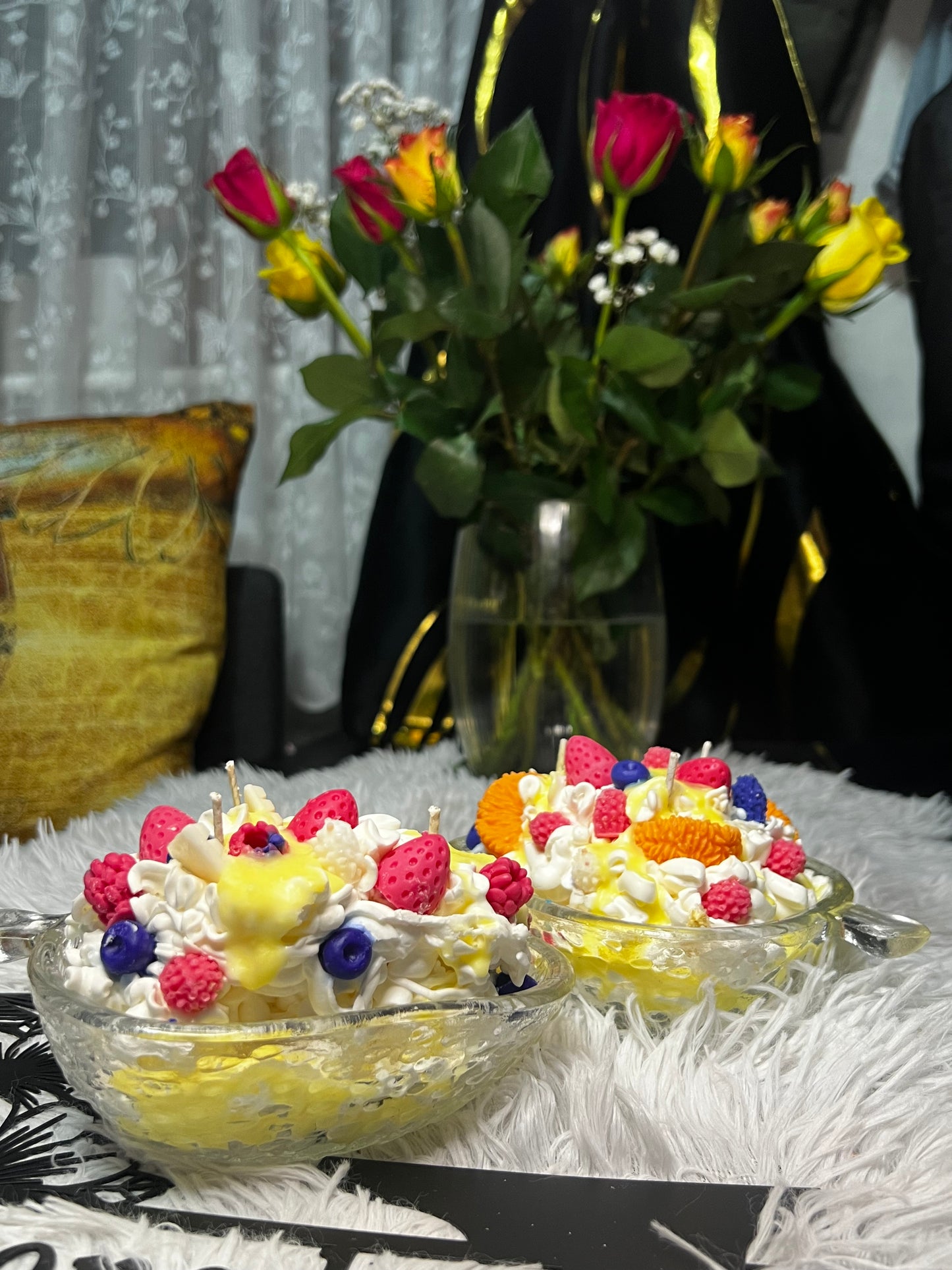 Strawberry glass tray