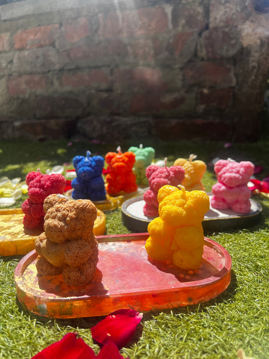 Summer Teddy Bear candle