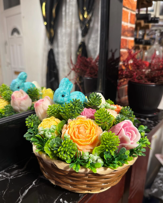 Easter basket - Yellow/Pink