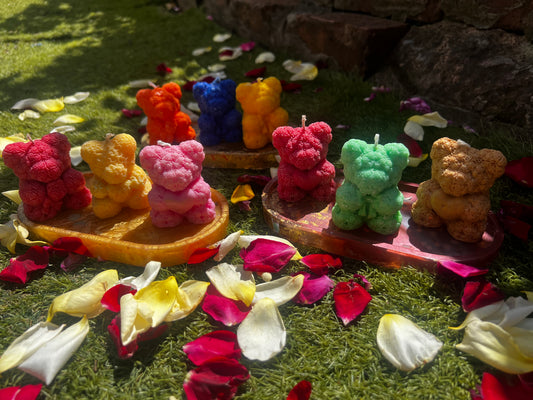 Summer Teddy Bear candle