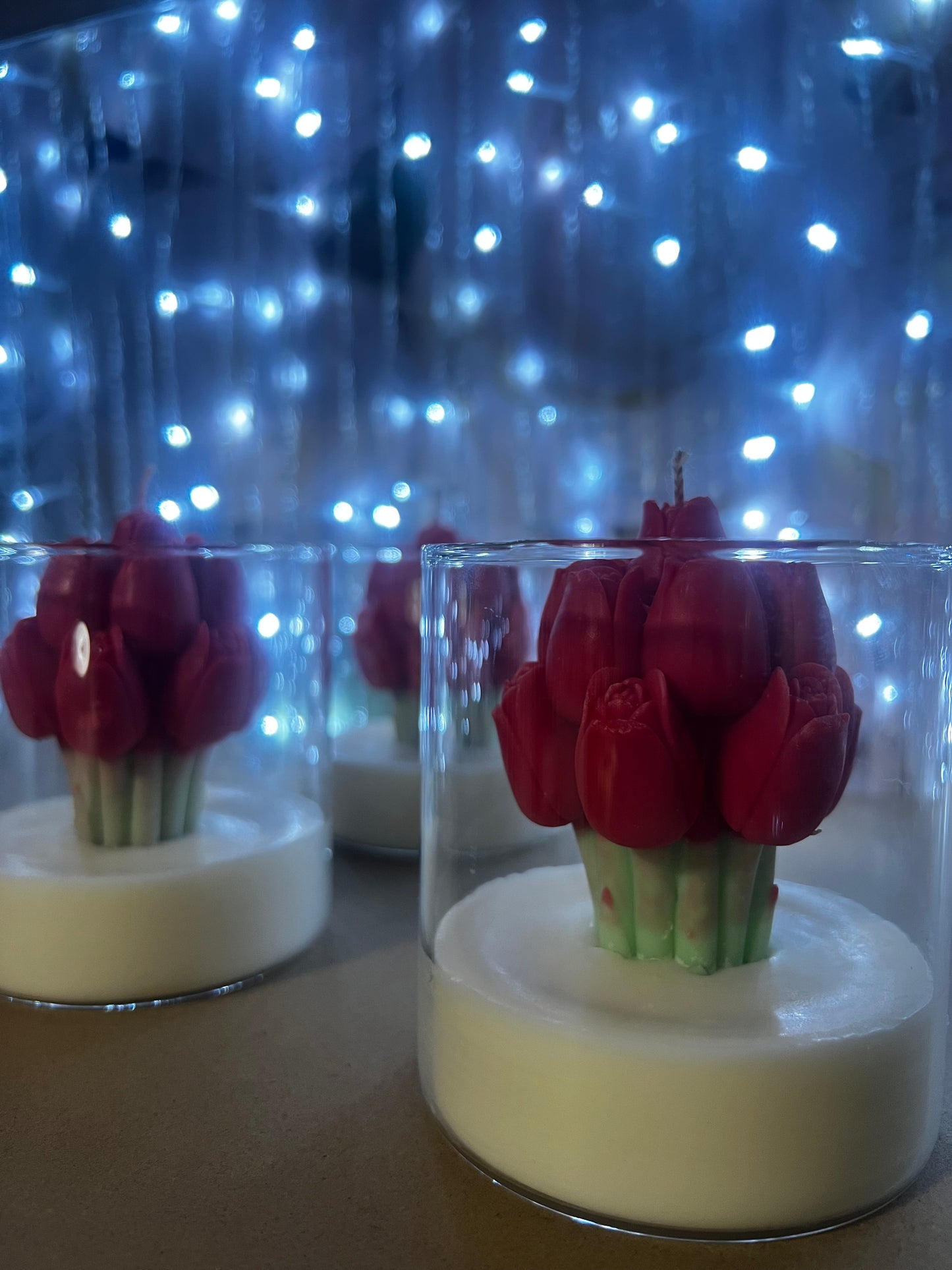 Tulips in glass