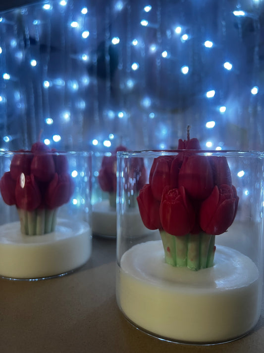 Tulips in glass