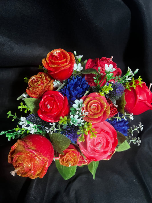 Rose candle bouquet in box