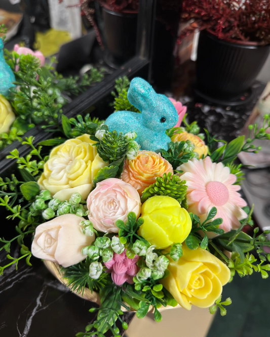 Easter basket - Yellow/Pink