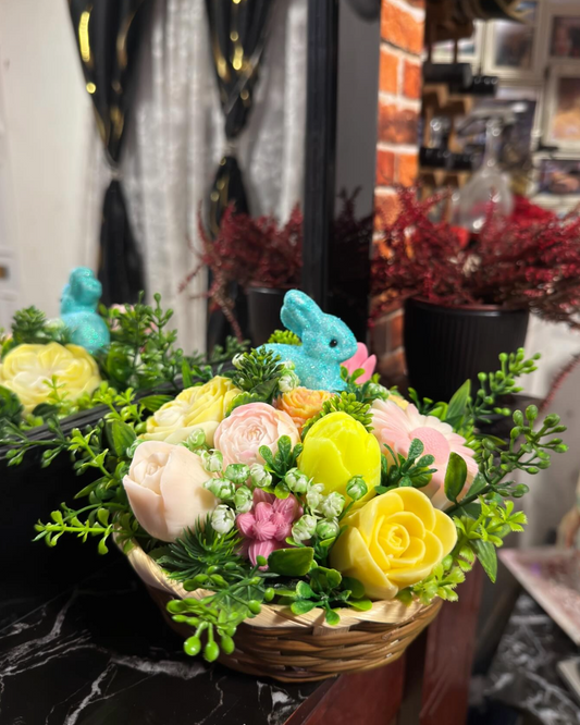 Easter basket - Yellow/Pink