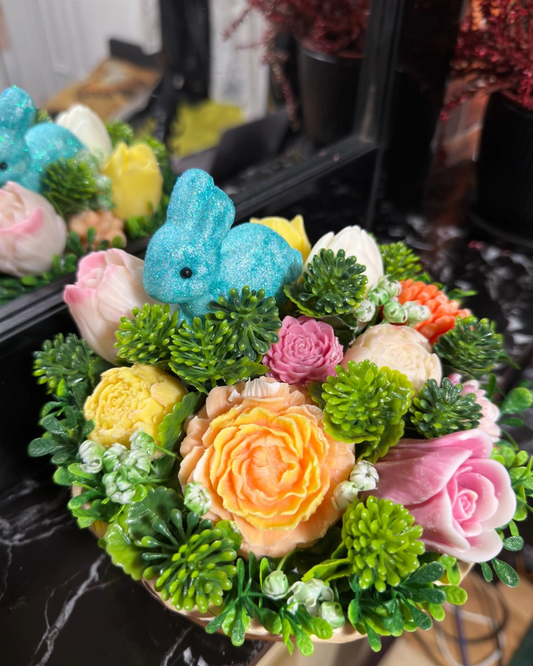 Easter basket - Yellow/Pink